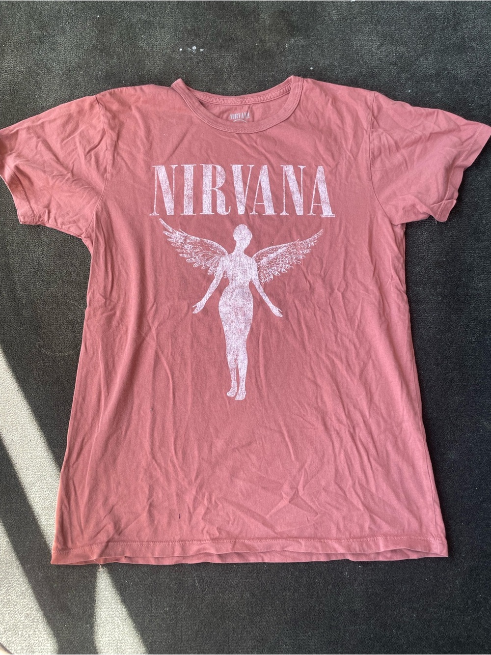 Free People Pink Nirvana Graphic Short Sleeve Tee